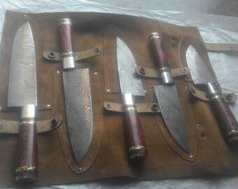 Damascus handmade chef set 5 pieces