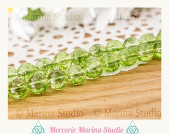 5 natural 6mm round peridot beads