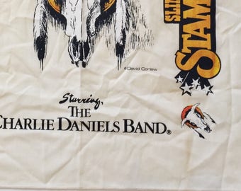 1980's Charles Daniels Band bandana vintage band bandana cream