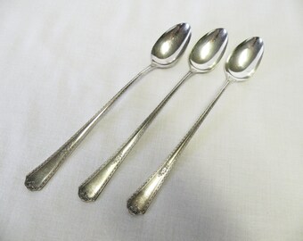 Set of 3 Silverplate Iced Teaspoons - Berkley 1929 Superior Silverplate - Holiday Flatware, Tea Party Service, Weddings, Parties
