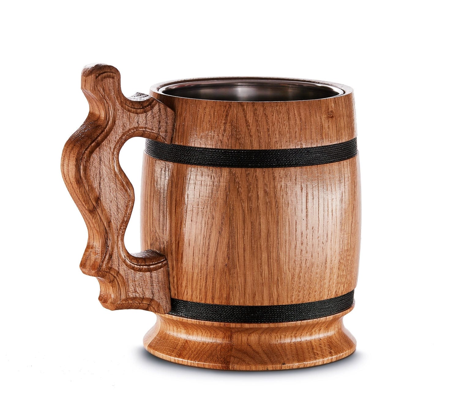 Impressive Handmade Wooden Beer Mug Oak Wood Pint Beer Stein