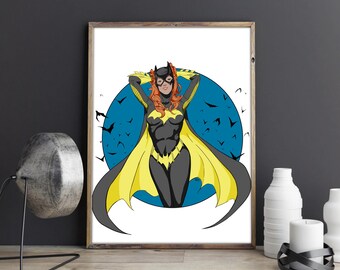 Batgirl • Barbara Gordon • Comic Book Print illustrated by Brenden Roel de Vries