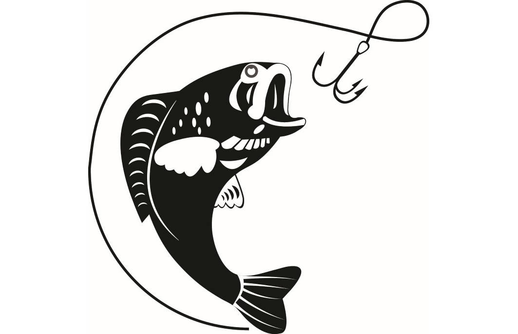 Bass Fishing 1 Logo Angling Fish Hook Fresh Water Hunting