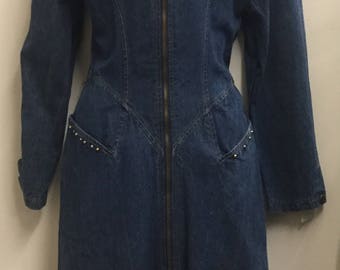 Vintage 1980's jean dress duster