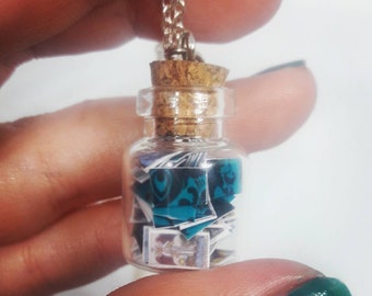 Miniature deck of tarot cards in a bottle necklace, Miniature tarot cards, tarot jewelry, tarot card miniatures, rider waite, mini necklace