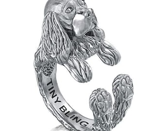 COCKER SPANIEL Breed Jewelry Handmade. 925 Sterling Silver Cuddle Ring. Great for all the Dog, Puppy, and Pet Lovers