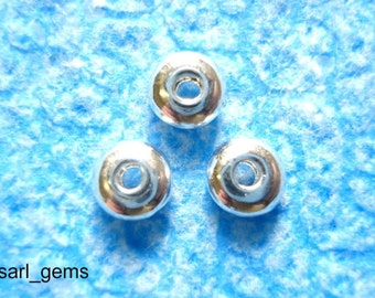 100 Silver Plated Round Disc Flat Spacer Beads 5mm