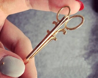 Pack of 5 Scissors Style Hair Slide Bobby Pin. 61mm. Gold and Silver Available. Decorate With Your Favourite Gemstones For An Amazing Look