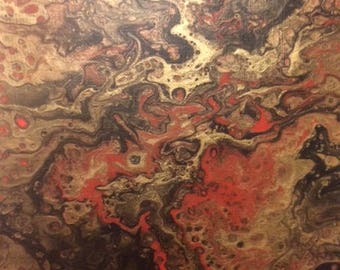 8"x10" Fluid Acrylic Abstract Painting