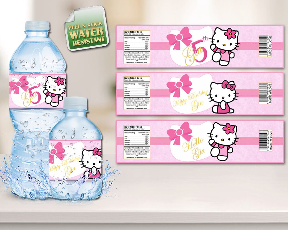 Hello Kitty Water Bottle Labels Hello Kitty Labels Hello