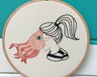 Beginner Embroidery Kit, Complete Beginner Kit, SquidGirl Kit