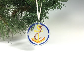 Anchor Ornament Fused Glass, Nautical Design, Boating, Boating Decor