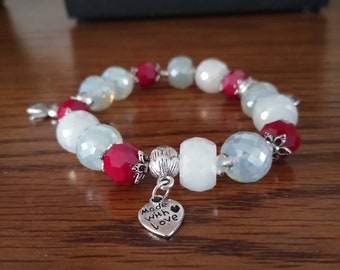 Free shipping Crystal bracelet,bright,10mm beads bracelet,Charm,homemade,silver pendant