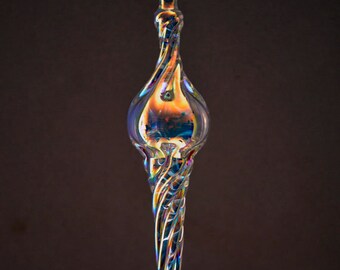 Iridescent Suncatcher, Hand Blown Ornament, Dichroic Suncatcher, Art Glass Ornament, Glass Ornament, Dichroic Glass Ornament