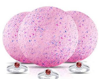 Bath Bomb with Surprise Ring Inside/XL MEGA Bomb that smells like BLACKBERRY/Assorted Rings, not all as pictured