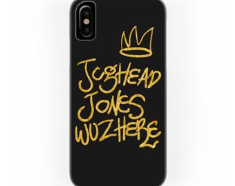 Jughead Jones was here phone case | Golden hand lettering illustration | Bughead crown | Archie Andrews Betty Coopper Veronica Lodge