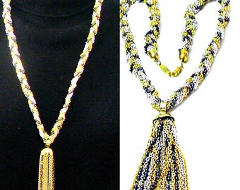 Sautoir vintage de GUY LAROCHE, long tassel necklace