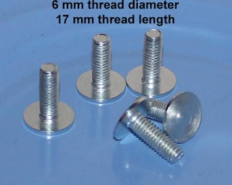 Flat head bolts, 6 mm screws, 17 mm length, Cake stand supply, bolt screw for DIY tiered dessert stands , metric screw,