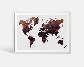 Printable world map | Etsy
