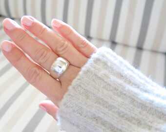 Dome ring, Sterling silver statement ring, Unique silver rings, Sterling silver ring, Simple silver rings, Sterling Silver rings for women