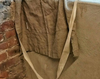 Restaurant Apron Rustic Washed Linen Half Apron