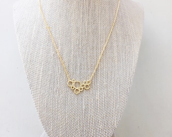 Bubble Necklace || Rose Gold Necklace, Gold Necklace, Delicate Necklace, Layering Necklace, Simple Necklace, Circle Necklace