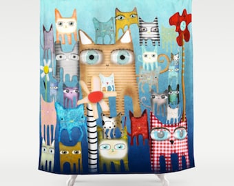 Shower Curtain - Bunch of Cats
