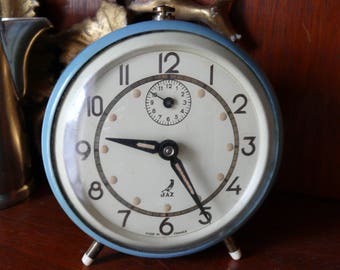 Vintage French Alarm Clock JAZ 1940's. Working and in Good Vintage Condition.