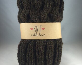 Cable Knit Boot Cuffs/ Boot Toppers in Walnut