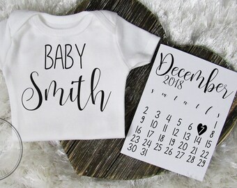 Personalized Last Name Baby Announcement Onesie® / Pregnancy Announcement / Onesie® / Pregnancy Reveal / Baby Announcement / Baby Shower