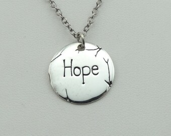 Hope Springs Eternal In This Simple Sterling Silver Pendant. 18 Inch Sterling Silver Chain Included! #HOPE-SPC2