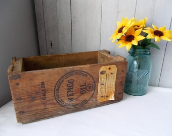 Vintage Westinghouse Wemco Oil Wood Box Crate
