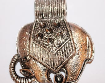 Large elephant pendant, silver plated, 55 * 54 mm
