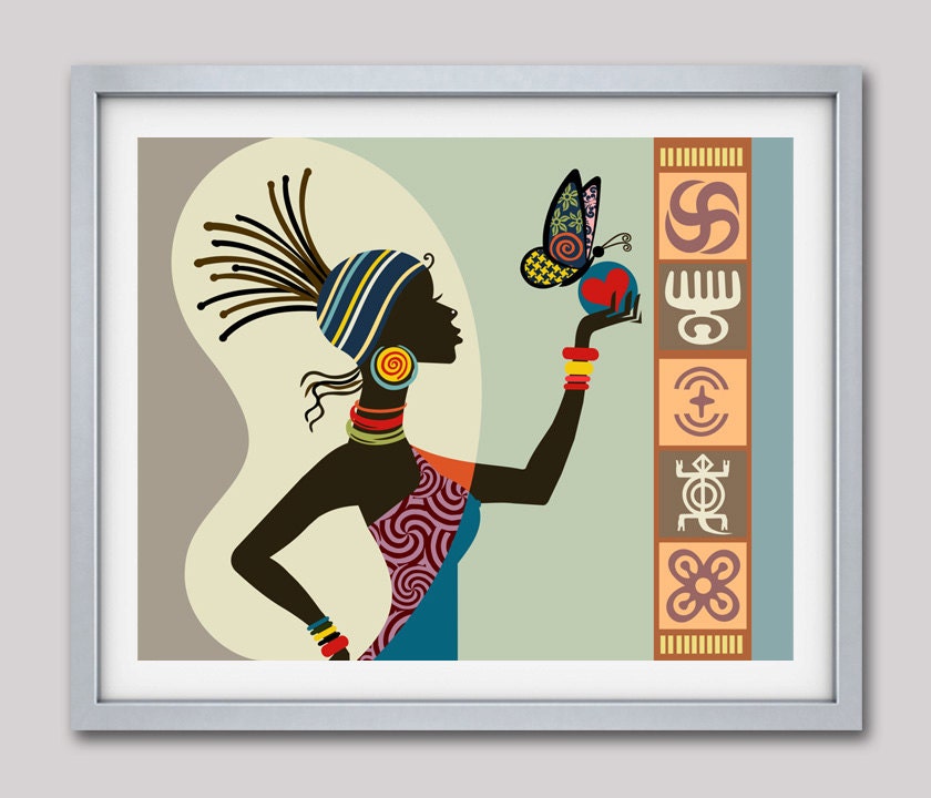 African Woman Art, Afrocentric Art, Afrocentric Decor, African Print, African Art, African