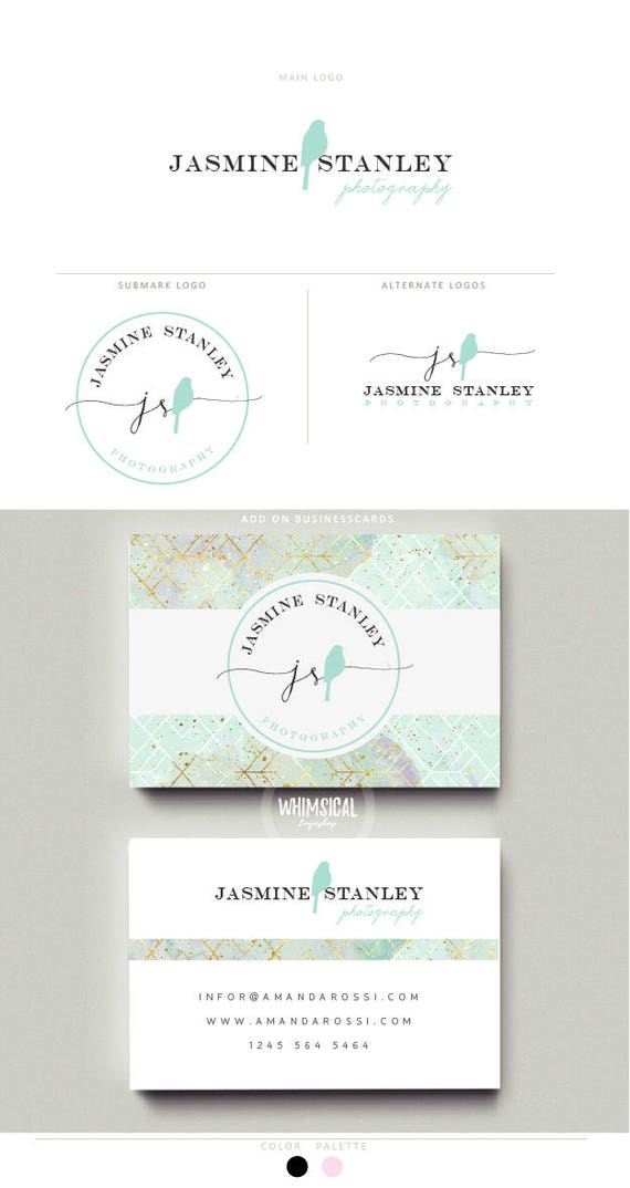 lovley simple bird hand sketched bird boutique logo