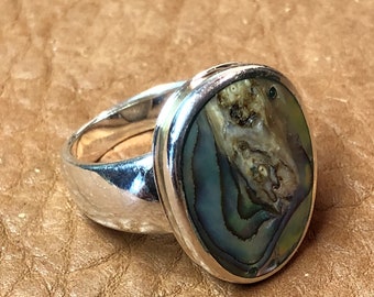 Vintage Abalone & Sterling Ring