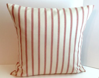 20 x 20 Red & Beige Envelope Style Pillow Cover
