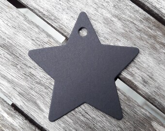 25 Star Tags, Tags, hang tag, hang tags, custom hang tags, Star Black, 6 cm