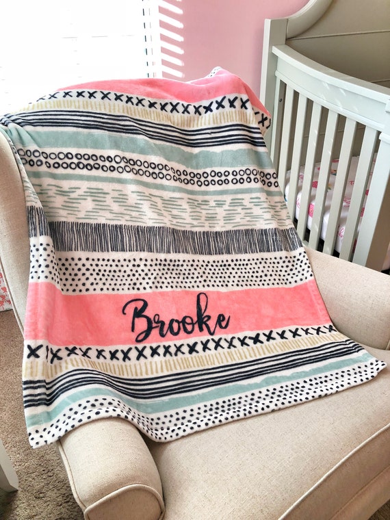 Personalized baby blanket Custom blanket Cozy fleece name