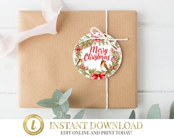 Printable Christmas Tags, Christmas Gift Tags, INSTANT DOWNLOAD, Christmas Printable, Printable Gift Tags, Christmas Gift Tag, Holiday Tag