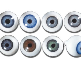 Antique Blown Glass Doll Eyes - One Pair