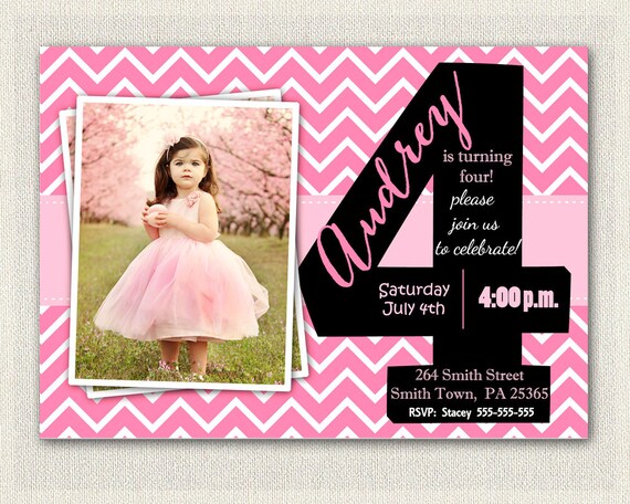 4 Year Old Birthday Party Invitations 3