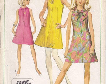Vintage Pattern Simplicity 7625 Dress 60s Size 10 B31-1/2