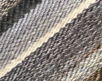 Hand Woven Scrappy Grey Taupe Table Mat - 11" x 23"
