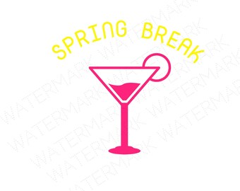 Spring Break SVG & Studio 3 Cut File Stencil Decal Files Logo for Silhouette Cricut SVGs Cutout Cutouts Stencil Summer/Sping