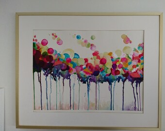 Watercolour abstract bubbles A3