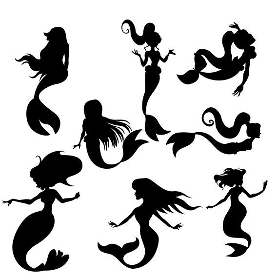 Download Mermaid svg clipart silhouette Mermaid vector files digital