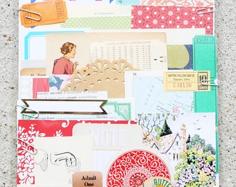 Found Paper Scrap Pack - Full of New and Vintage Papers