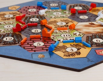 Settlers of Catan Board | Birch, Custom, Wood, Laser Cut