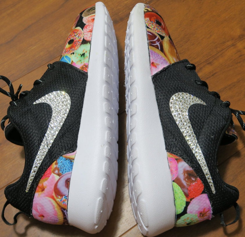 Nike Roshe Run Donut Hot Coffee Bling Crystals Women Custom Nike Roshe Run Donut Hot Coffee Bling Crystals Women